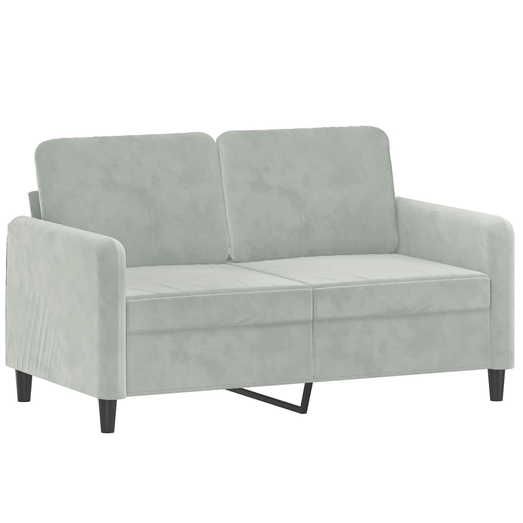 2-seater sofa, light grey, 120 cm, velvet