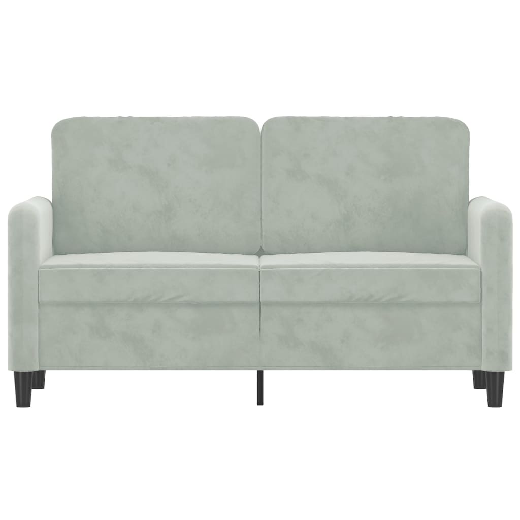 2-seater sofa, light grey, 120 cm, velvet