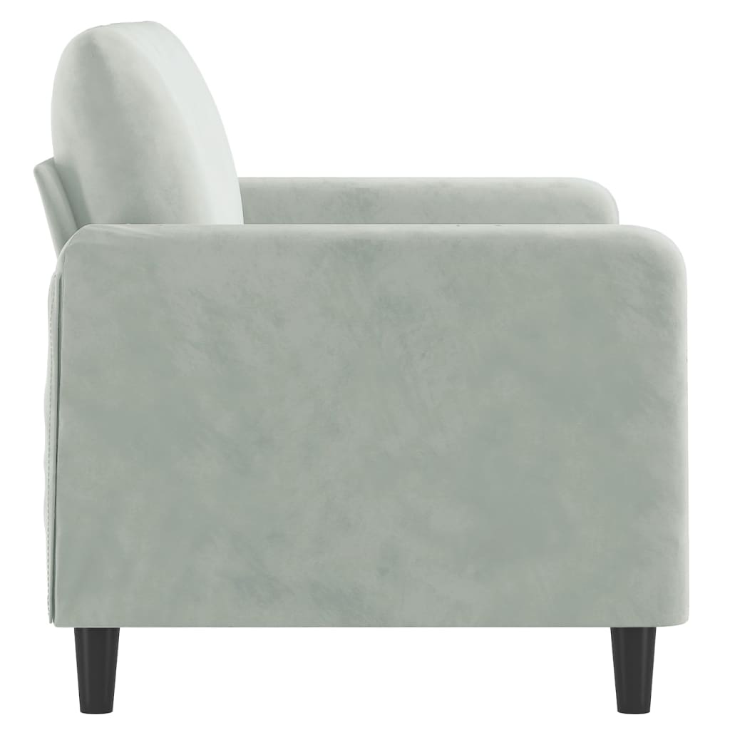2-seater sofa, light grey, 120 cm, velvet