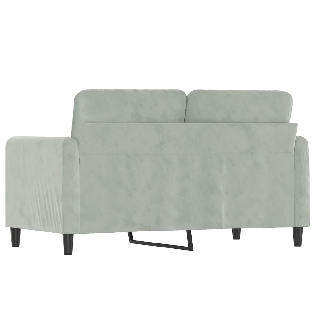 2-seater sofa, light grey, 120 cm, velvet