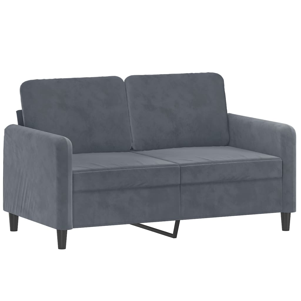 2-seater sofa, dark grey, 120 cm, velvet
