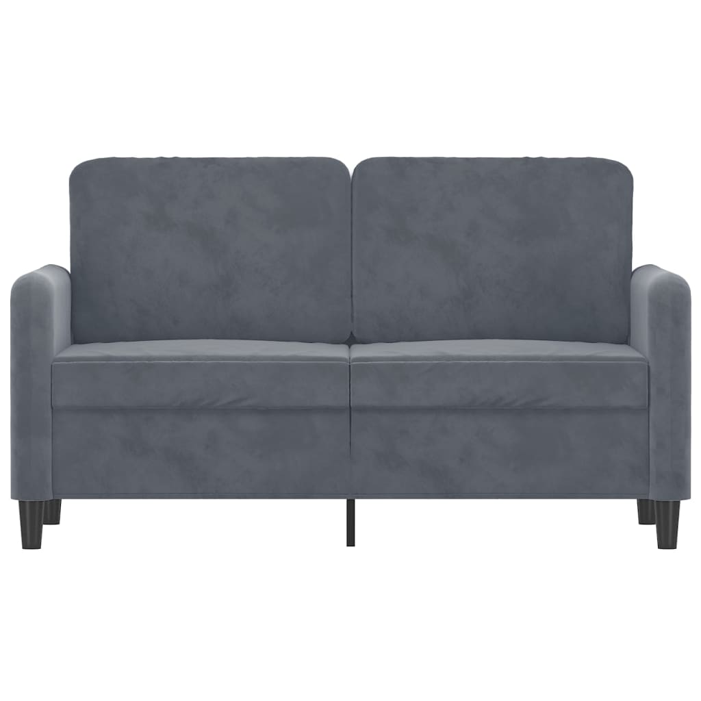 2-seater sofa, dark grey, 120 cm, velvet