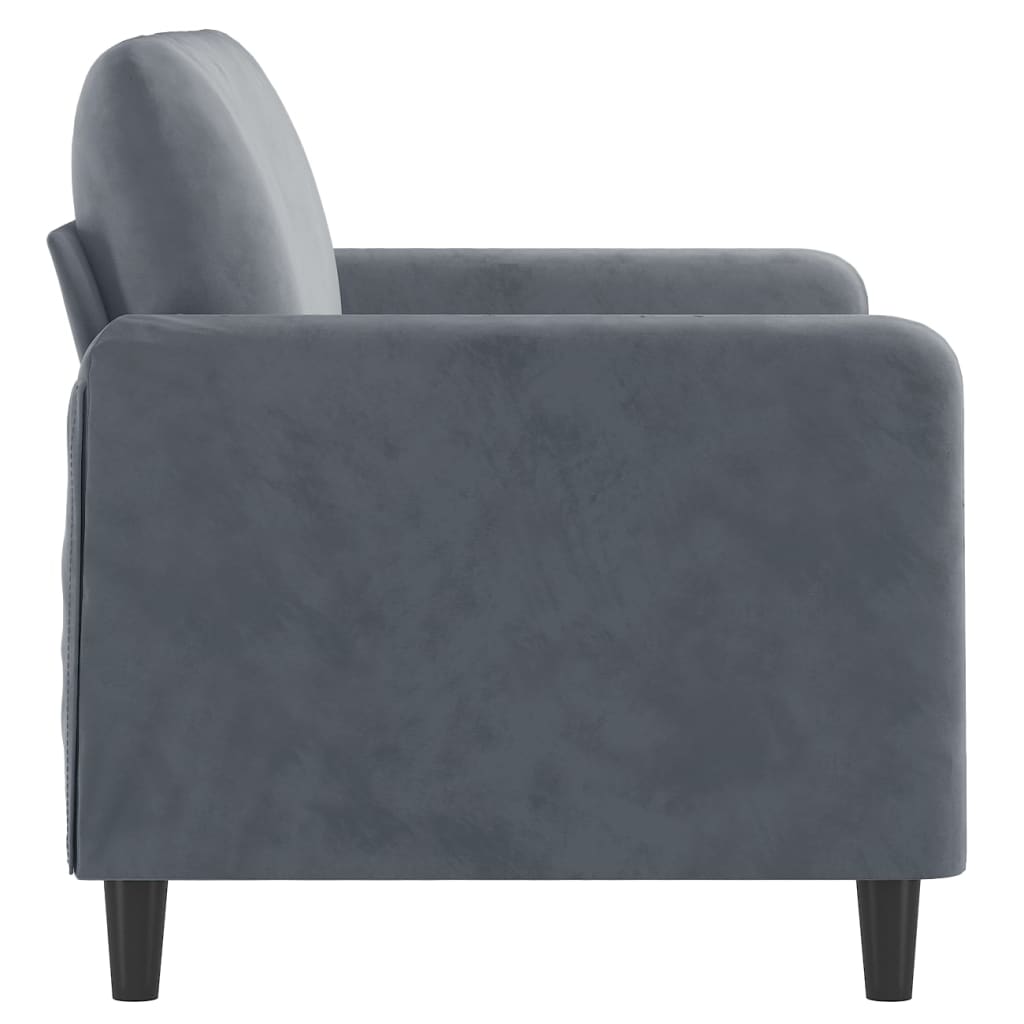 2-seater sofa, dark grey, 120 cm, velvet
