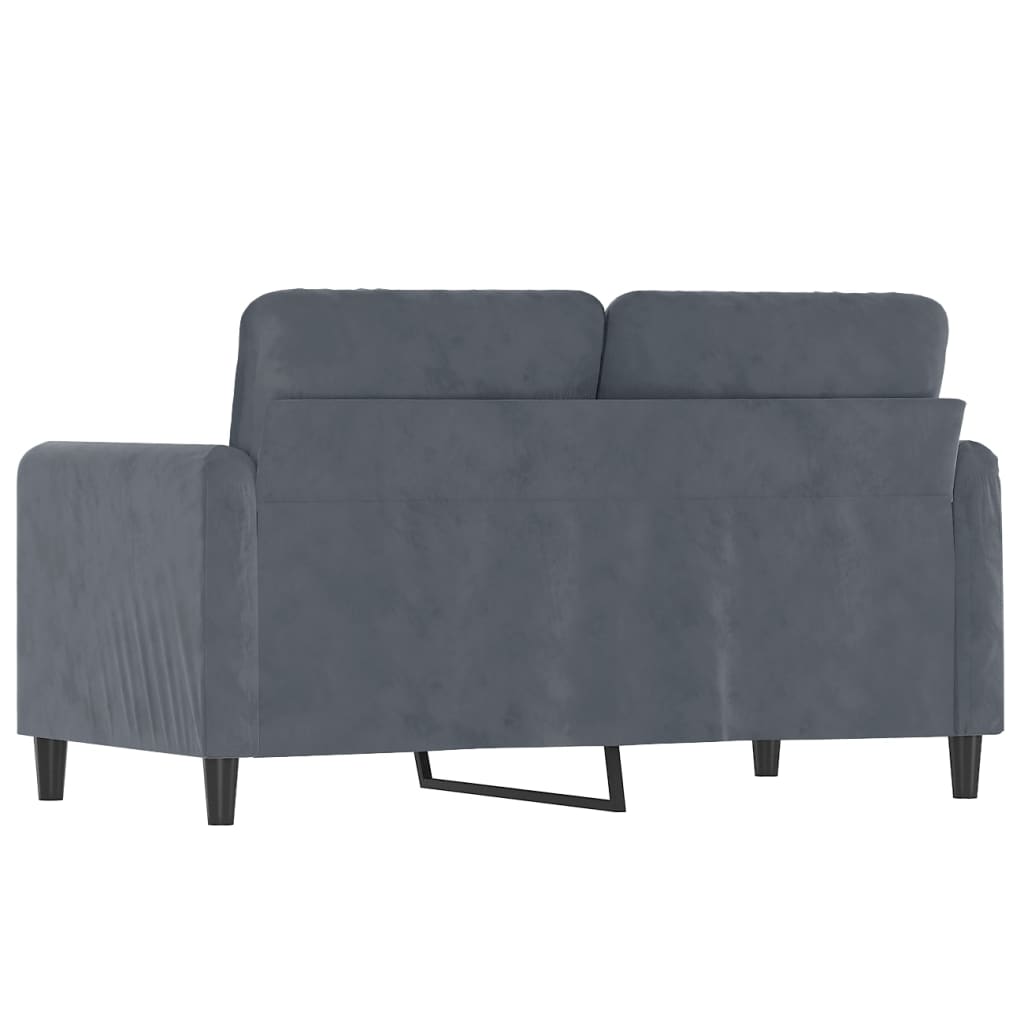 2-seater sofa, dark grey, 120 cm, velvet