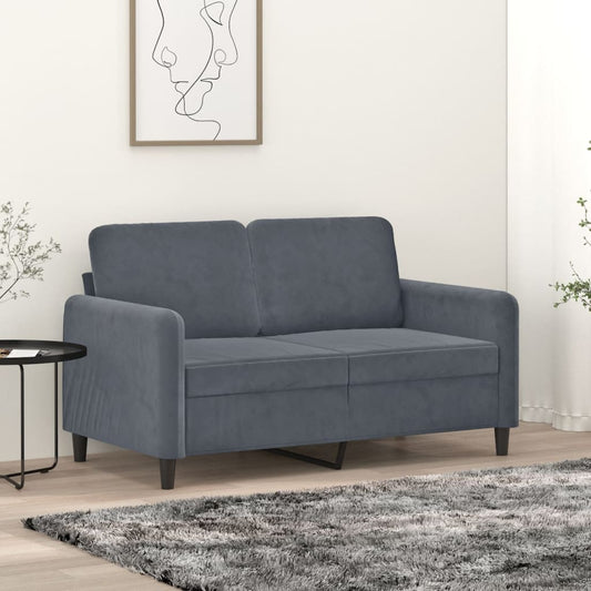 2-seater sofa, dark grey, 120 cm, velvet