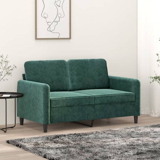2-seater sofa, dark green, 120 cm, velvet