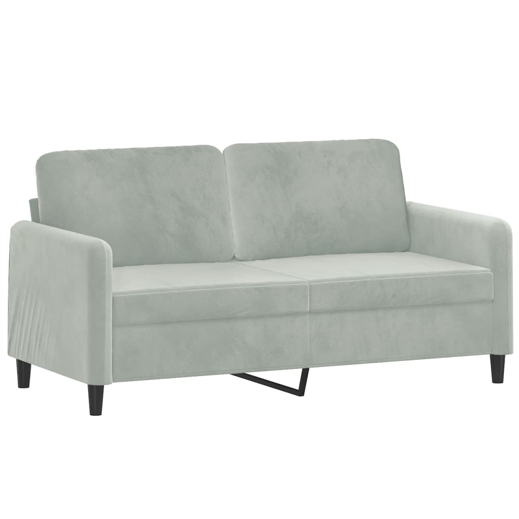 2-seater sofa, light grey, 140 cm, velvet