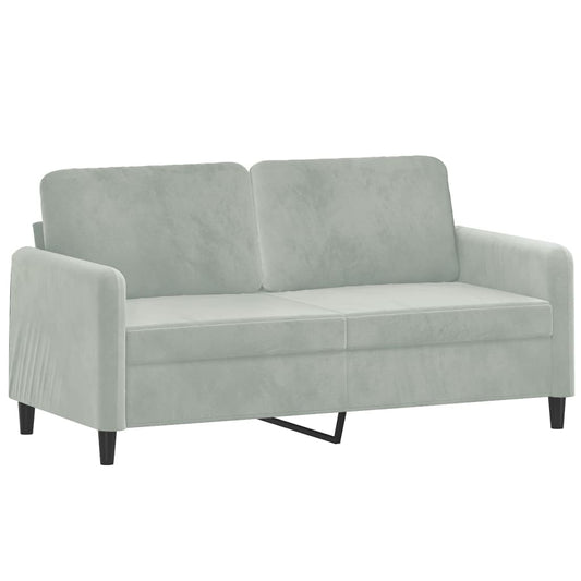 2-seater sofa, light grey, 140 cm, velvet