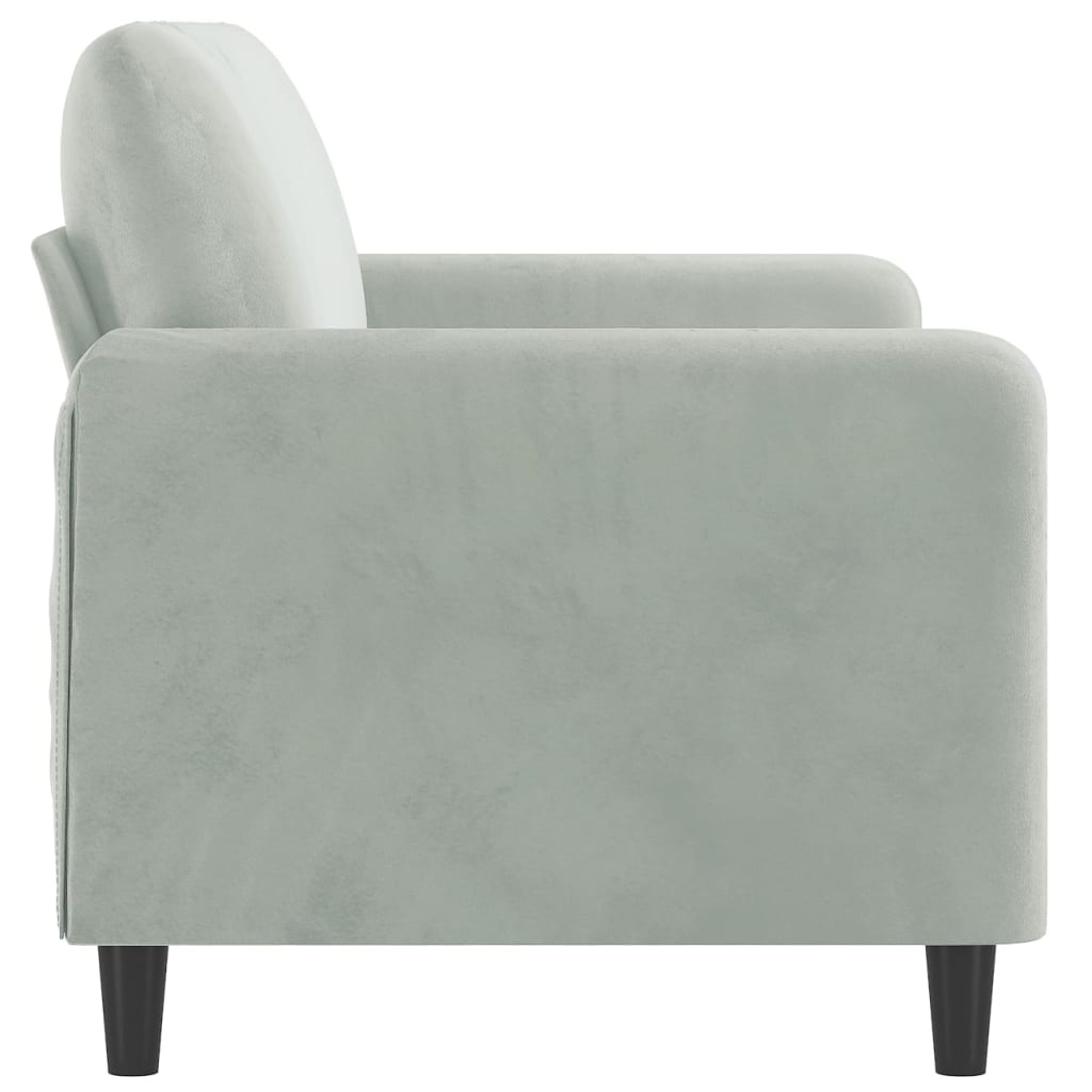 2-seater sofa, light grey, 140 cm, velvet