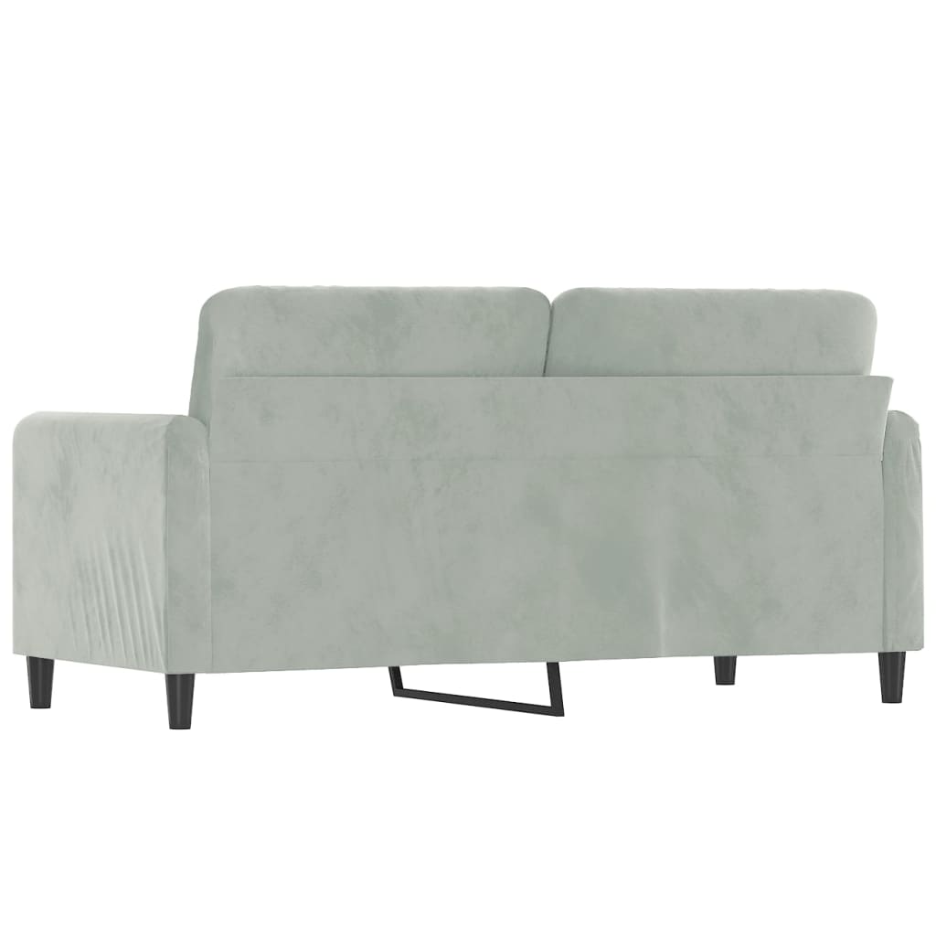2-seater sofa, light grey, 140 cm, velvet