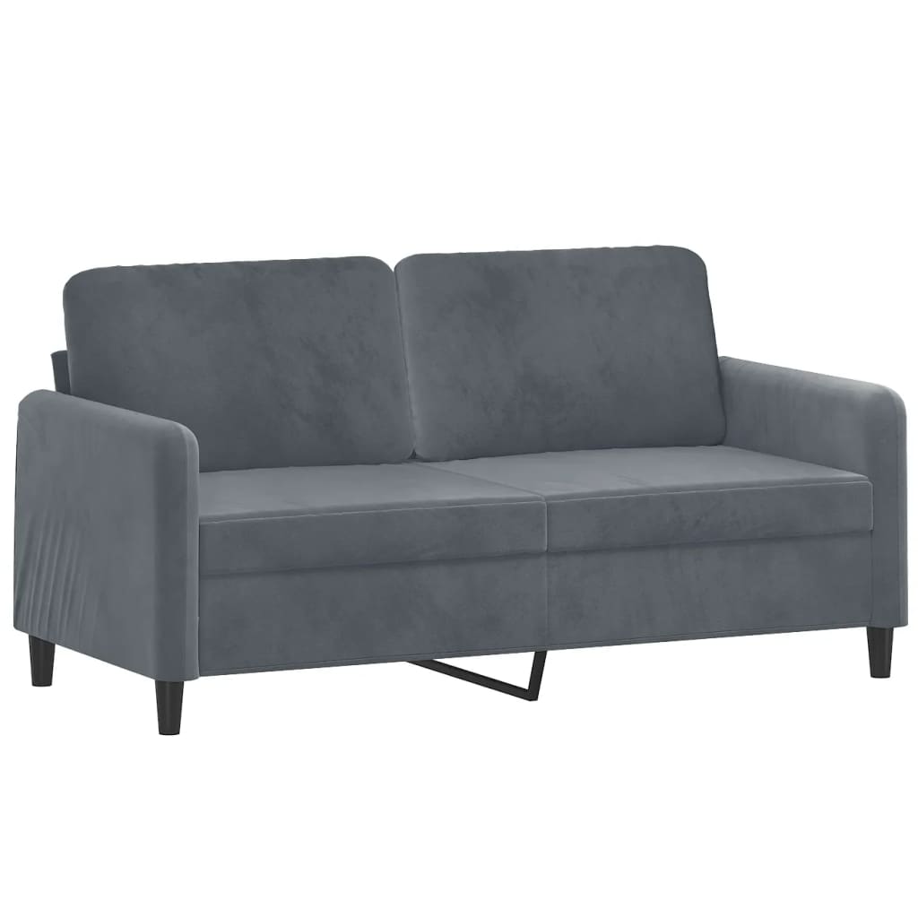 2-seater sofa, dark grey, 140 cm, velvet