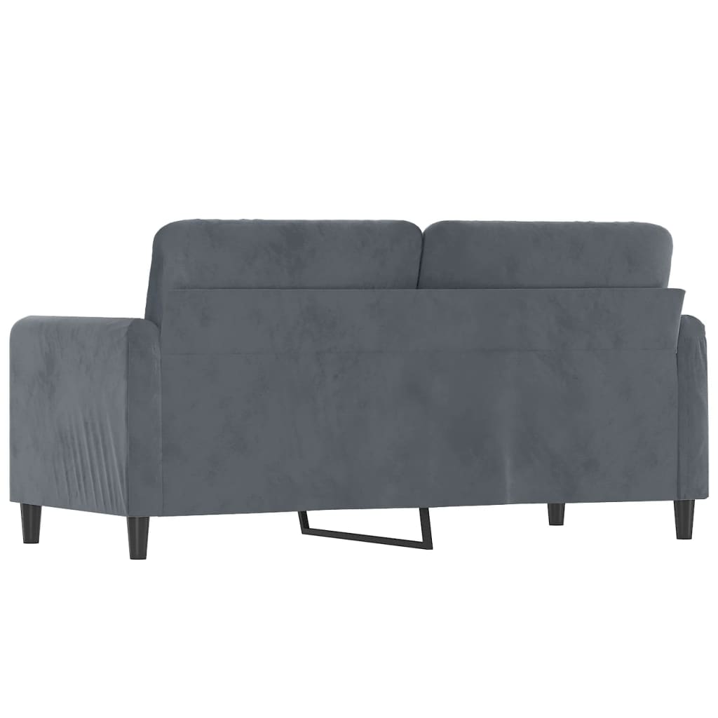 2-seater sofa, dark grey, 140 cm, velvet