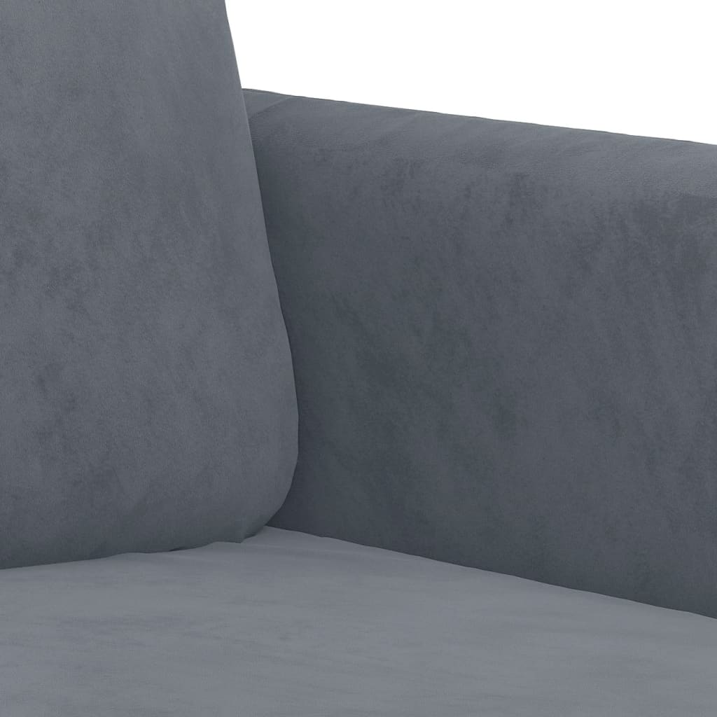 2-seater sofa, dark grey, 140 cm, velvet