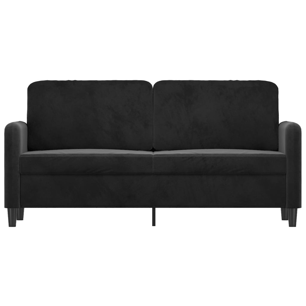 2-seater sofa, black, 140 cm, velvet