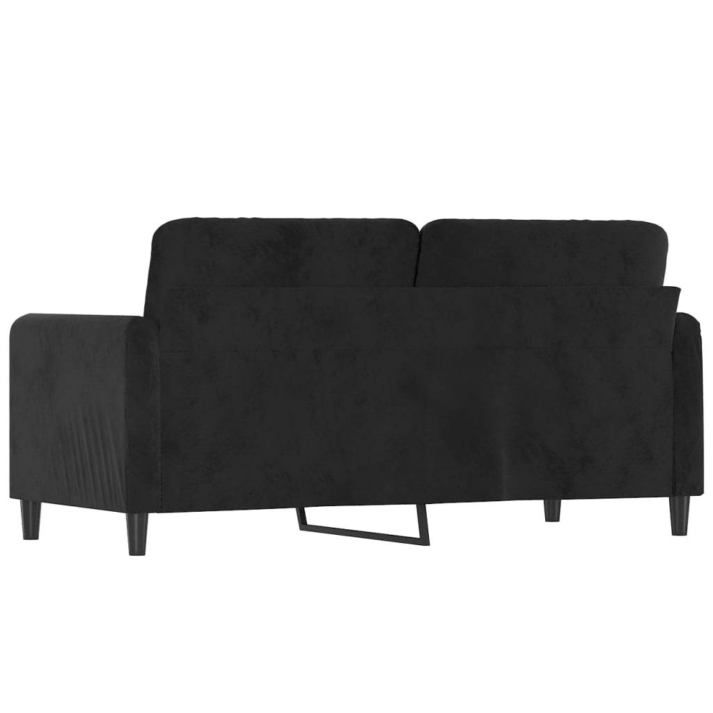2-seater sofa, black, 140 cm, velvet