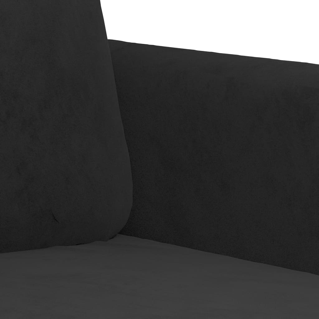 2-seater sofa, black, 140 cm, velvet