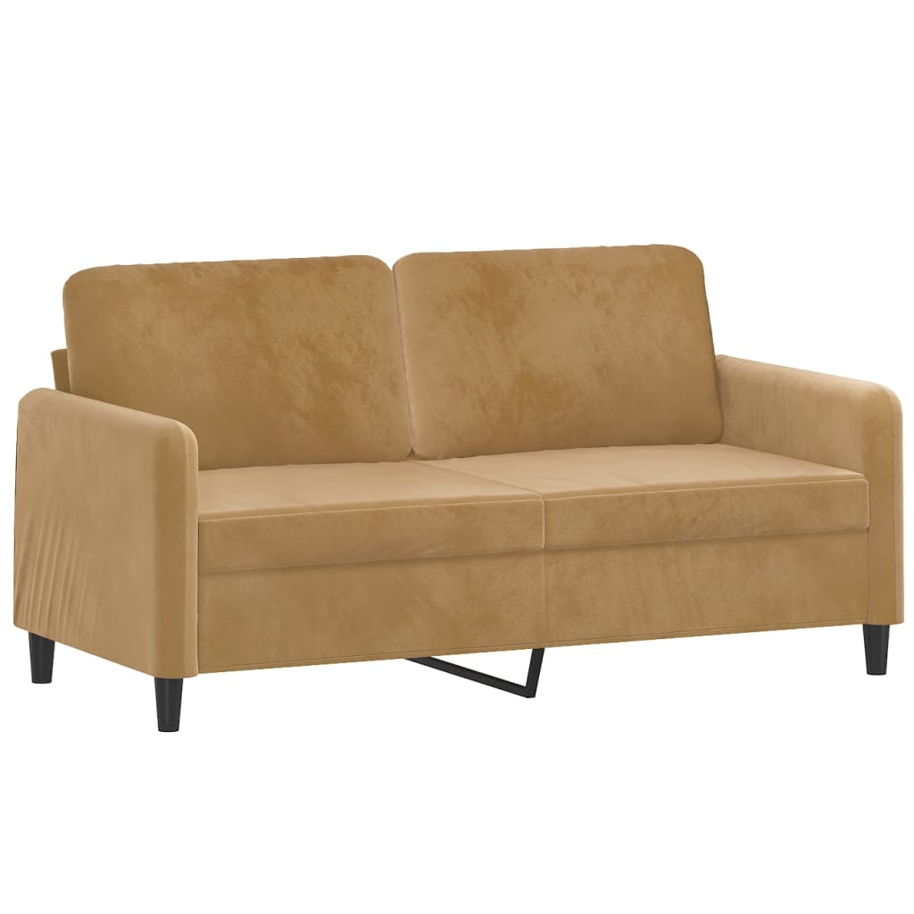 2-seater sofa, brown, 140 cm, velvet