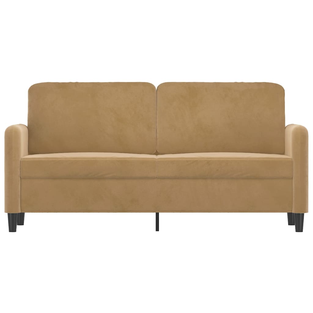2-seater sofa, brown, 140 cm, velvet