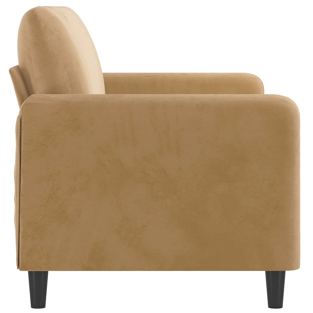 2-seater sofa, brown, 140 cm, velvet