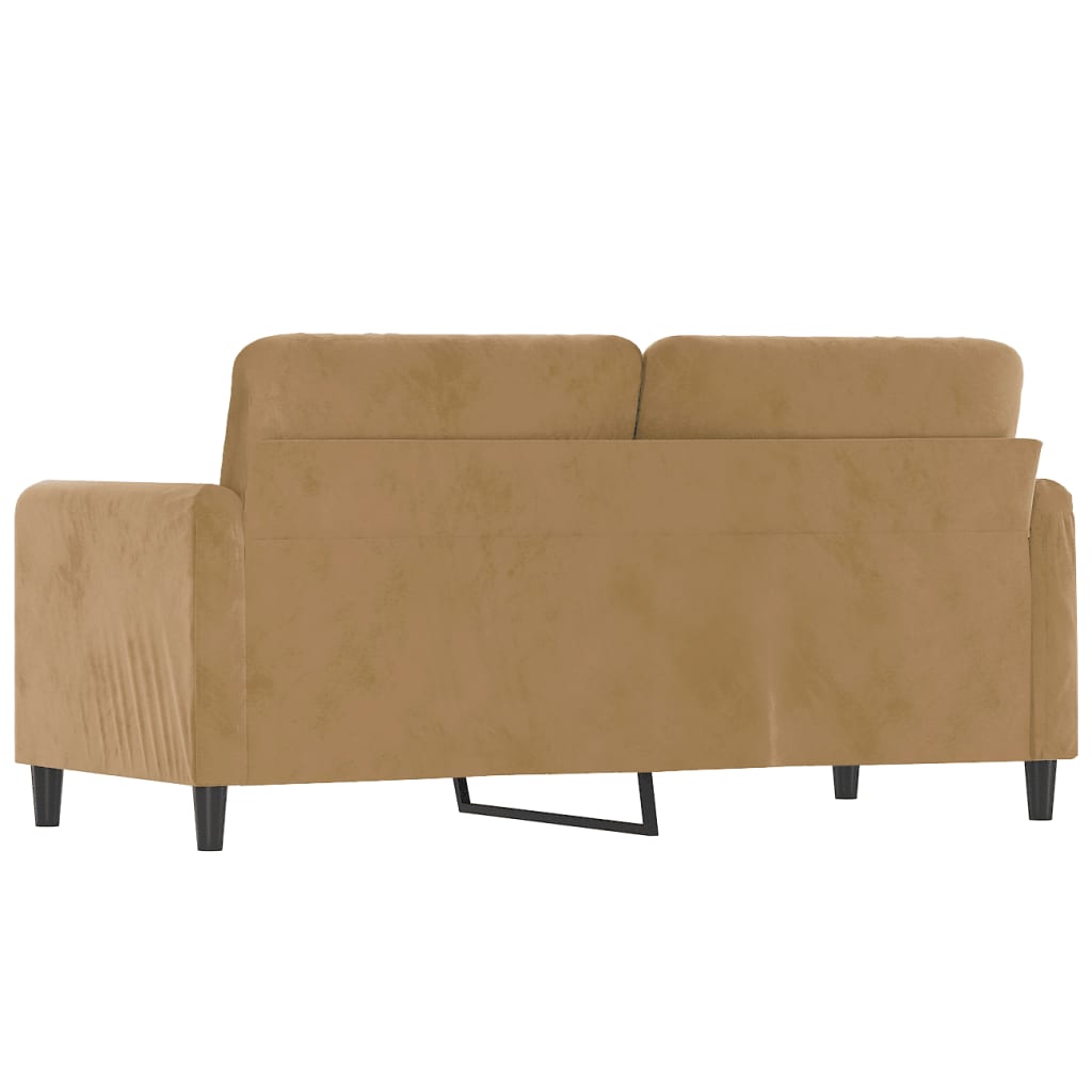 2-seater sofa, brown, 140 cm, velvet