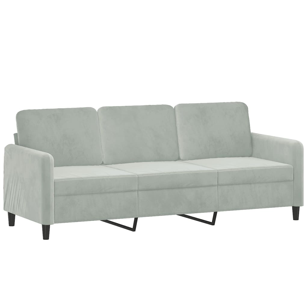 3-seater sofa, light gray, material 180CM velvet