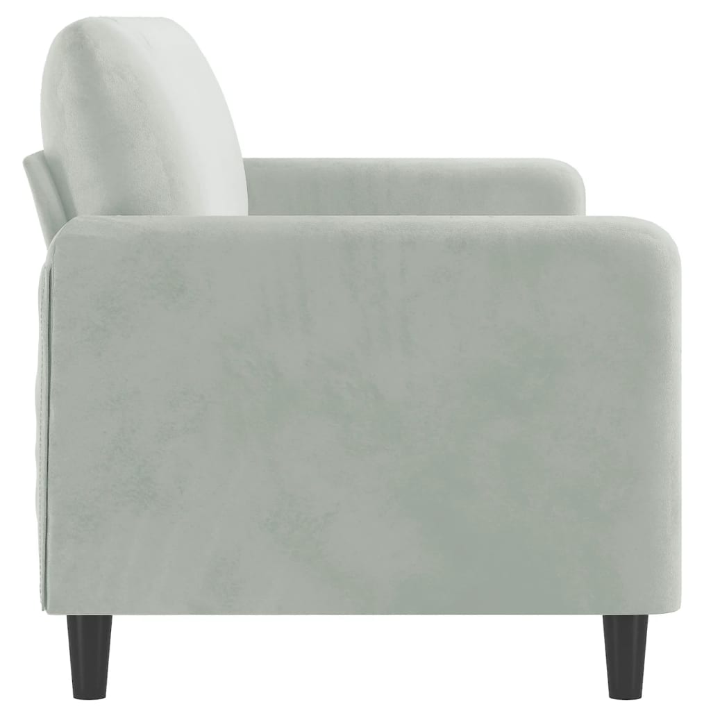 3-seater sofa, light gray, material 180CM velvet