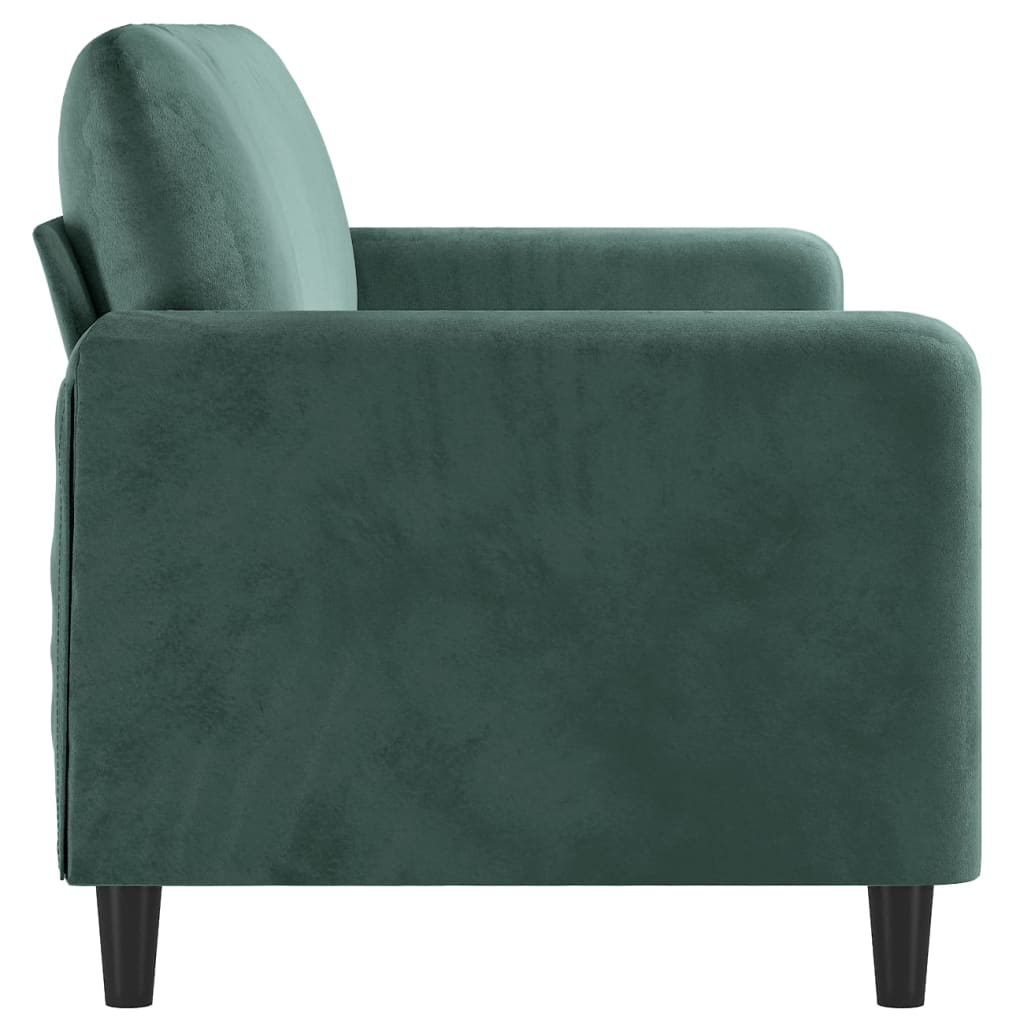 Canapea cu 3 locuri, verde închis, 180 cm, catifea