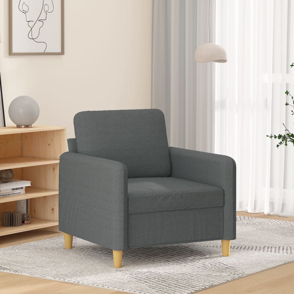 Sofa armchair, dark grey, 60 cm, textile material