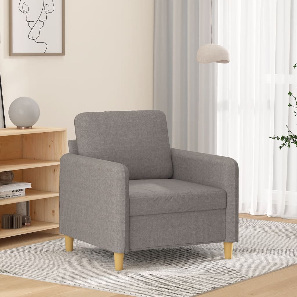 Sofa armchair, taupe grey, 60 cm, textile material