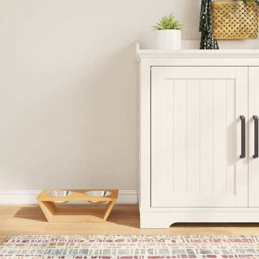 Boluri înălțate pentru câini, 35,5x18x10,5 cm, bambus