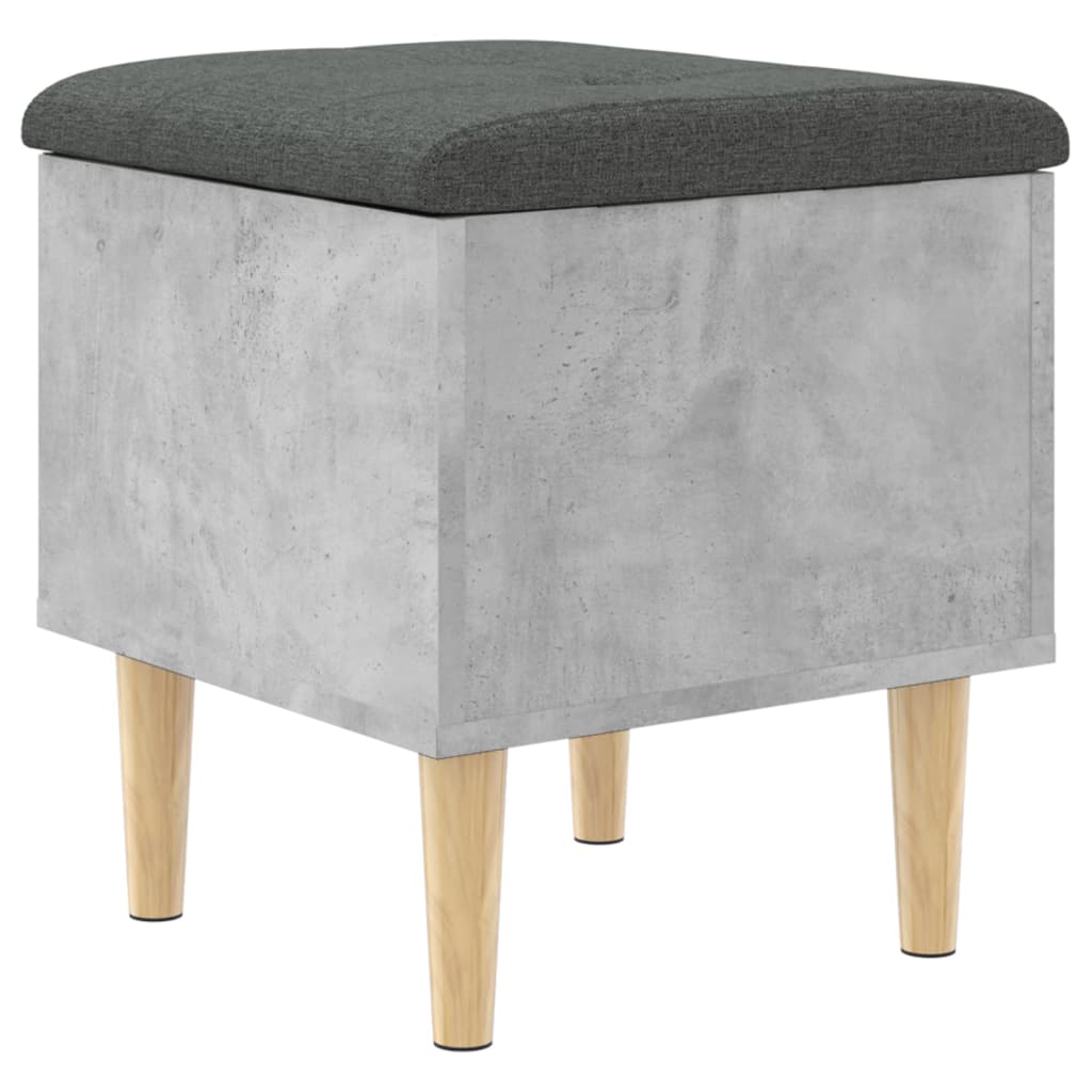 Bancă de depozitare, gri beton, 42x42x46 cm, lemn prelucrat