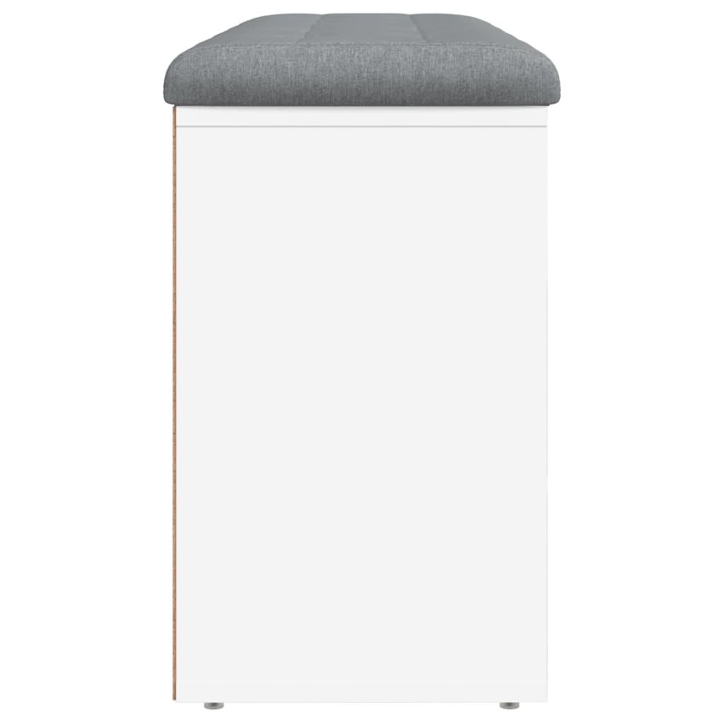 Shoe bench, white, 102x32x50 cm, processed wood