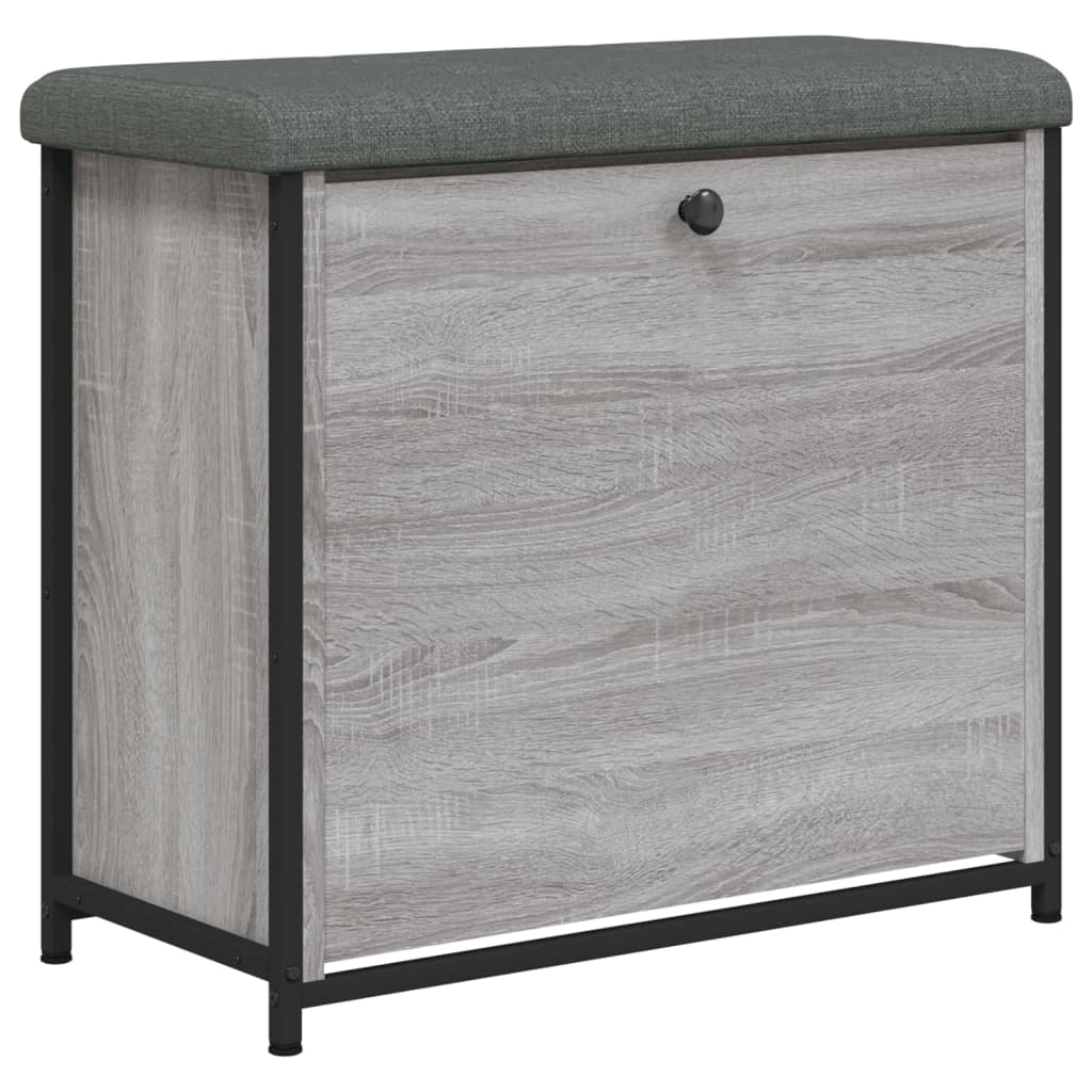 Shoe bench with folding drawer, sonoma grey, 62x32x56 cm