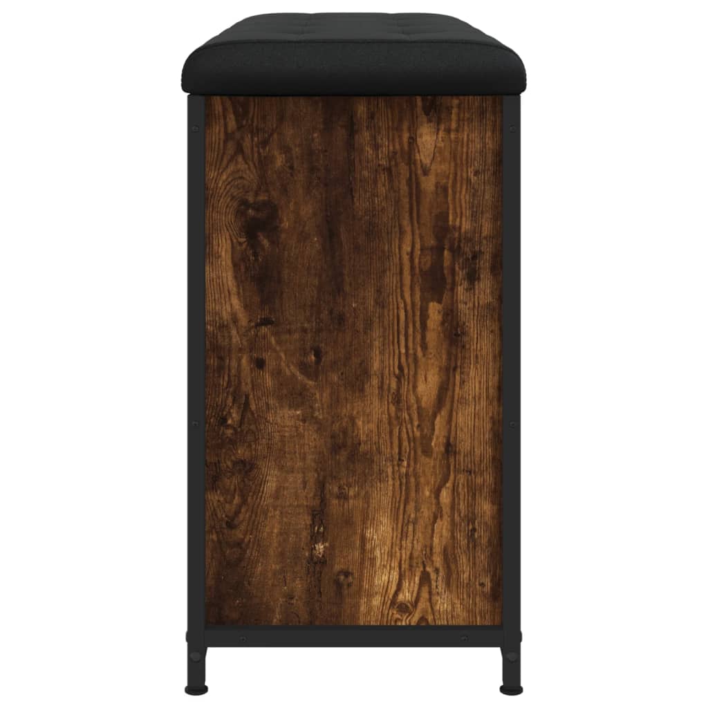 Bancă pantofi cu sertar rabatabil, stejar fumuriu, 82x32x56 cm