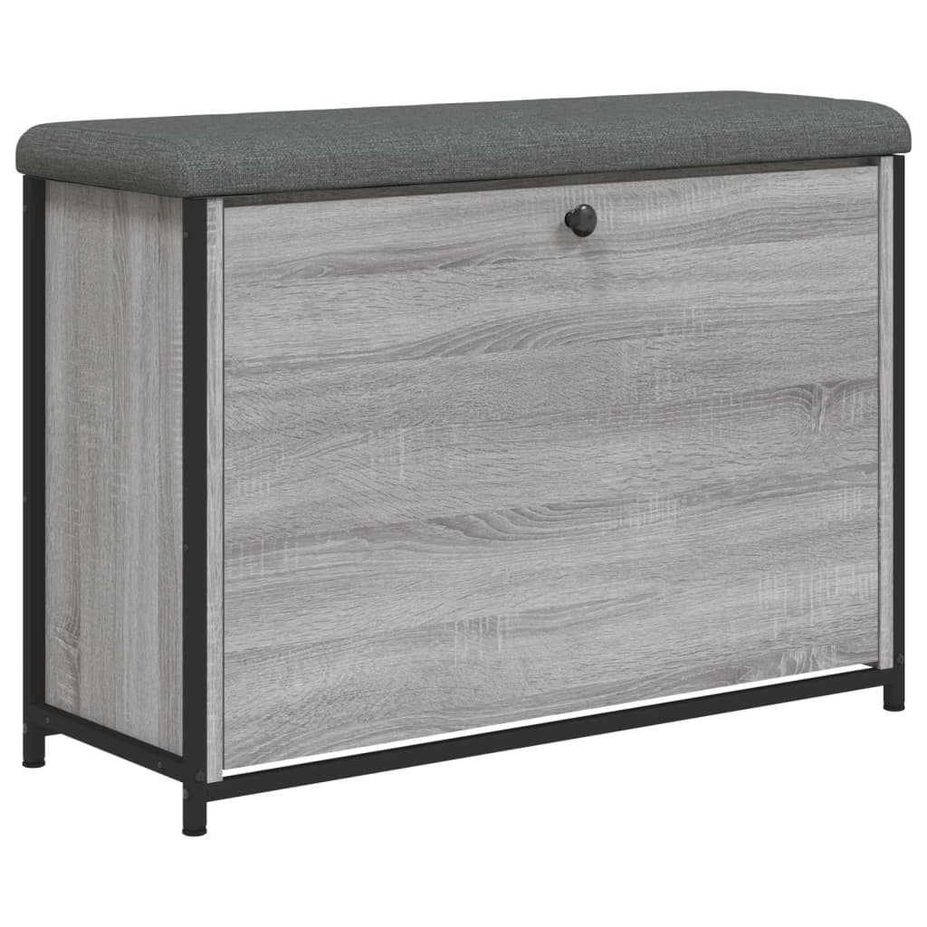 Shoe bench with folding drawer, sonoma grey, 82x32x56 cm