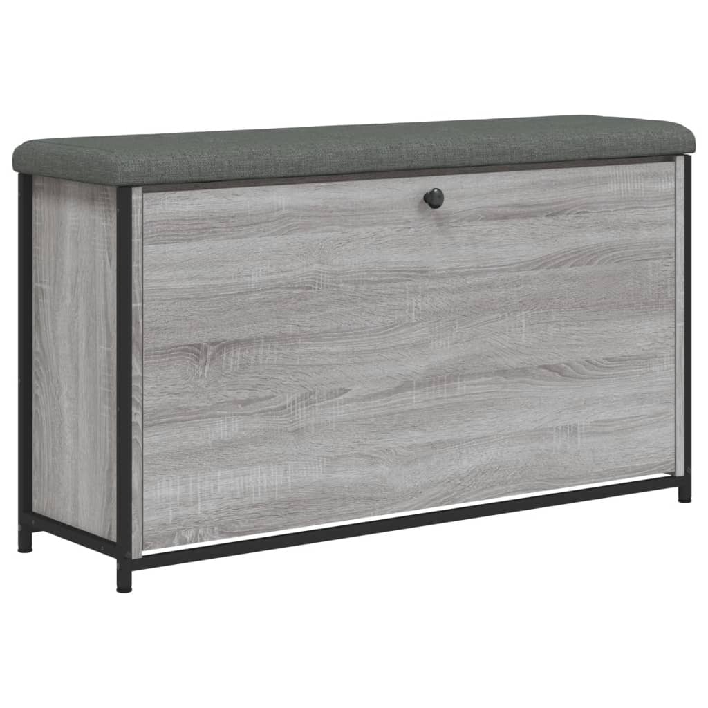 Bancă de pantofi cu sertar rabatabil, gri sonoma, 102x32x56 cm