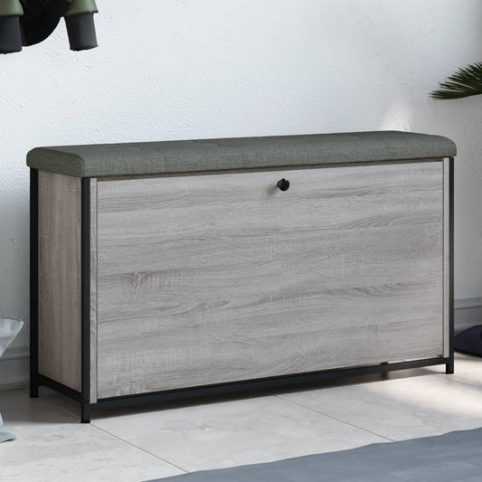 Bancă de pantofi cu sertar rabatabil, gri sonoma, 102x32x56 cm