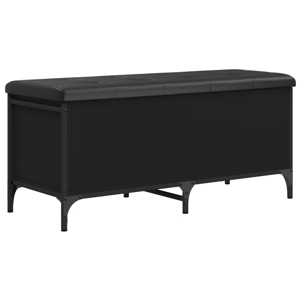 Bancă de depozitare, negru, 102x42x45 cm, lemn prelucrat