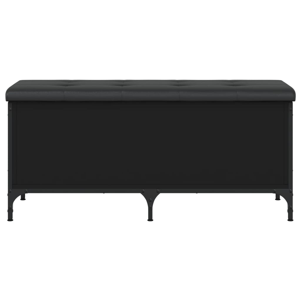Bancă de depozitare, negru, 102x42x45 cm, lemn prelucrat