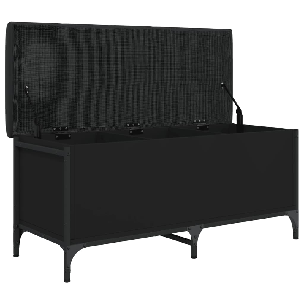 Bancă de depozitare, negru, 102x42x45 cm, lemn prelucrat