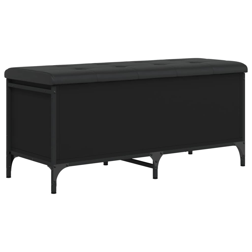 Bancă de depozitare, negru, 102x42x45 cm, lemn prelucrat