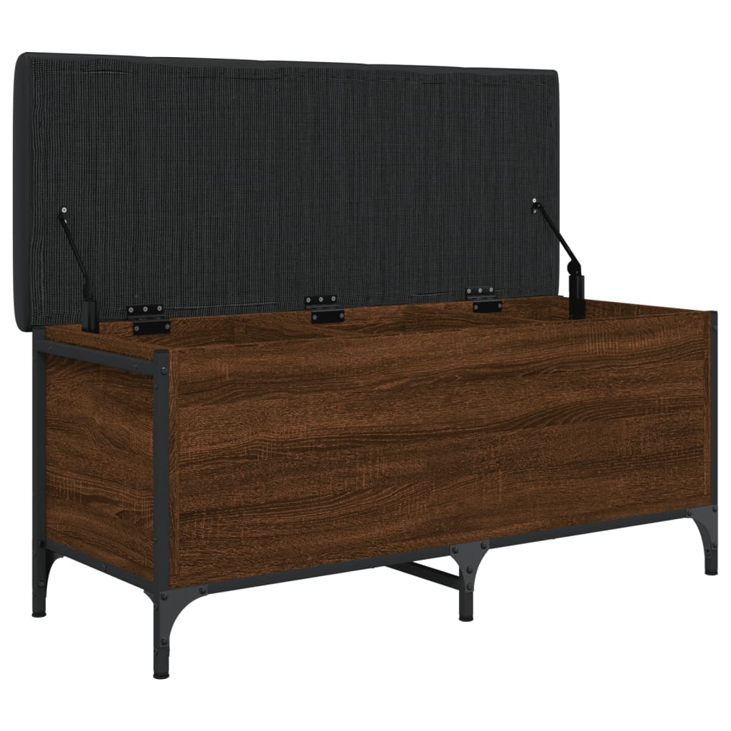 Storage bench, brown oak, 102x42x45 cm, processed wood