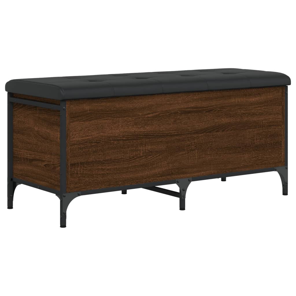 Storage bench, brown oak, 102x42x45 cm, processed wood