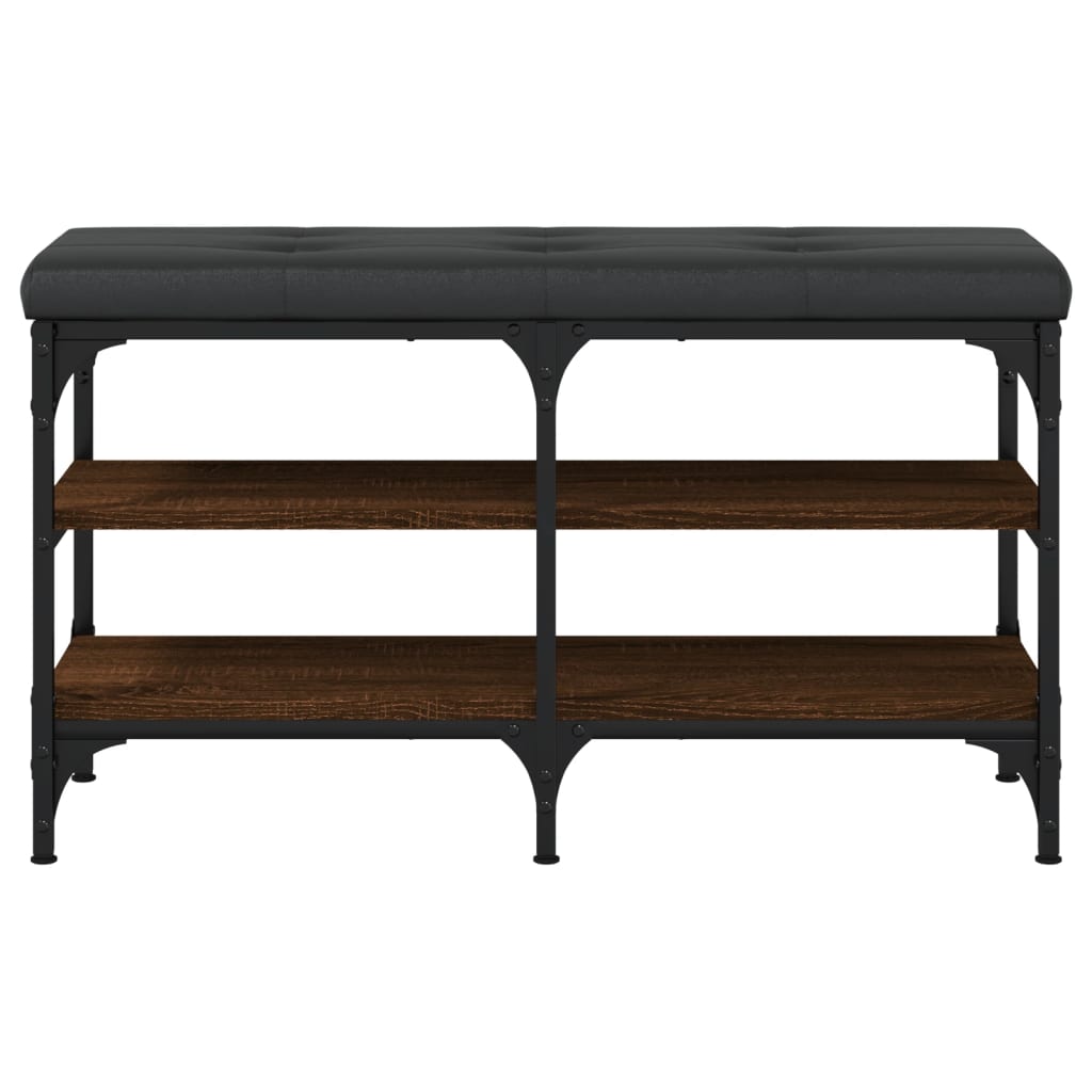 Shoe bench, brown oak, 82x32x47 cm, processed wood