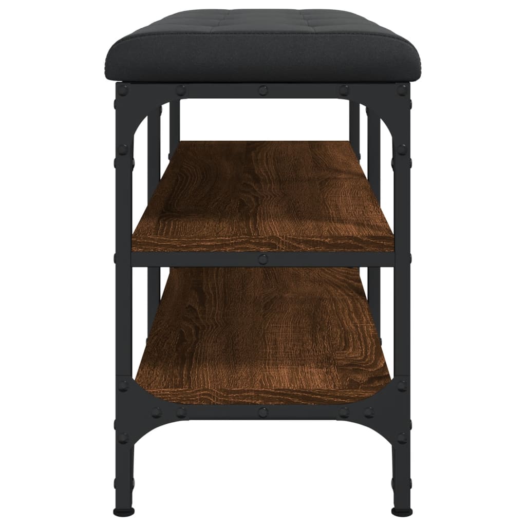 Shoe bench, brown oak, 82x32x47 cm, processed wood