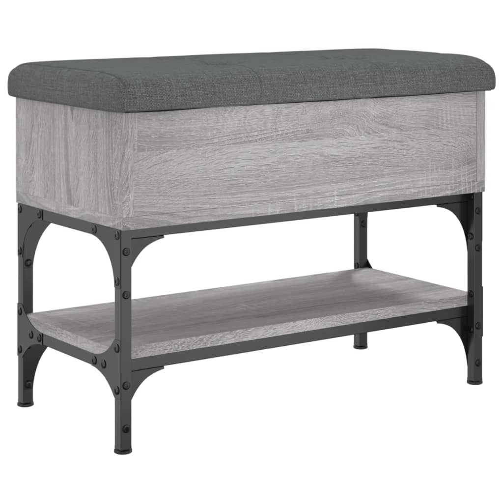 Bancă de pantofi, gri sonoma, 62x32x45 cm, lemn prelucrat