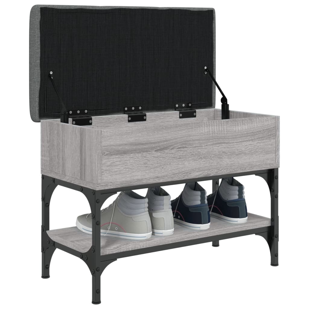 Bancă de pantofi, gri sonoma, 62x32x45 cm, lemn prelucrat