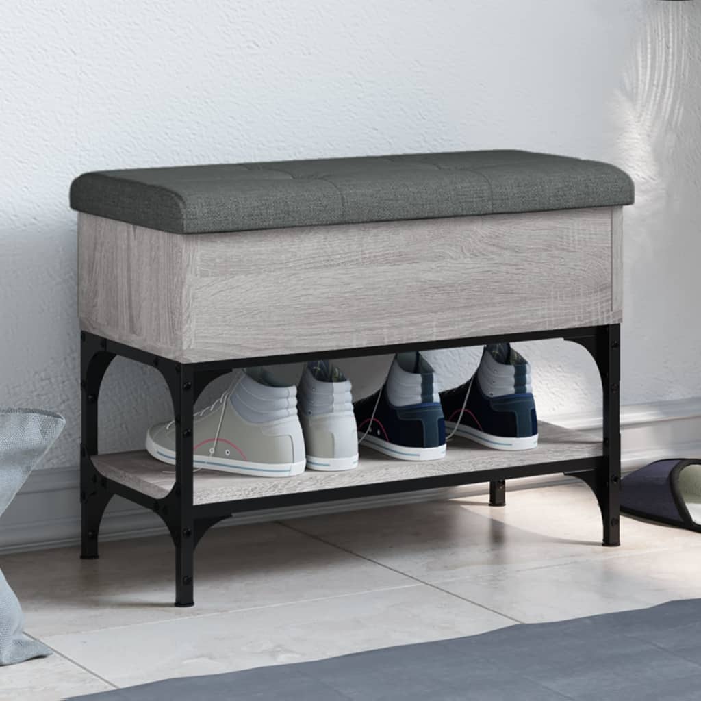 Bancă de pantofi, gri sonoma, 62x32x45 cm, lemn prelucrat