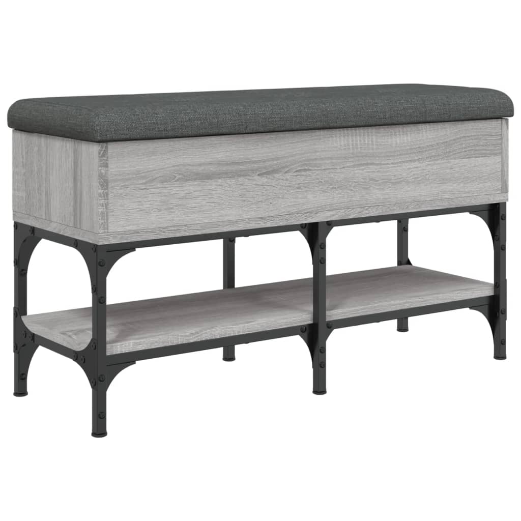 Shoe bench, sonoma grey, 82x32x45 cm, processed wood