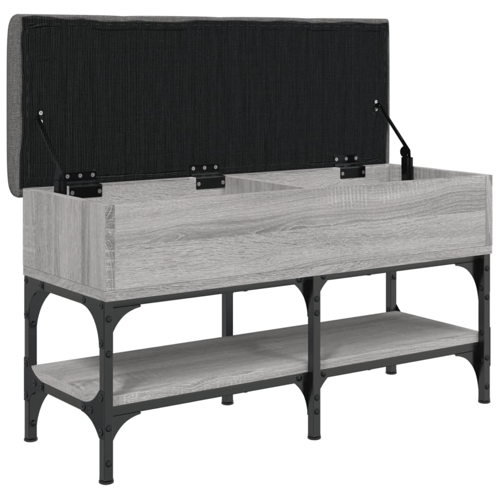 Shoe bench, sonoma grey, 82x32x45 cm, processed wood